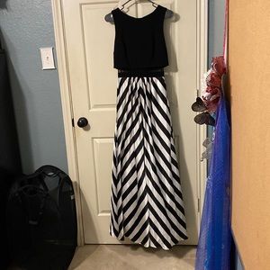 Stripe Illusion Waist Dress